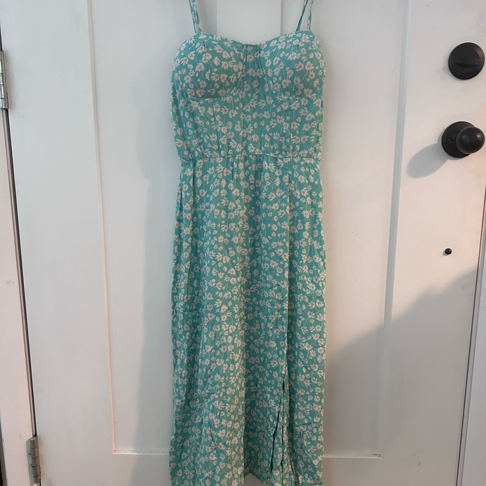 Lily Rose Green Spaghetti Strap Sundress